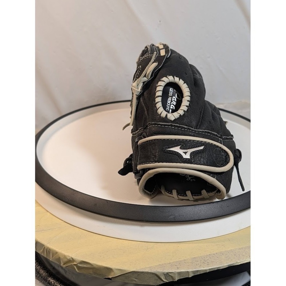 Mizuno Baseball Glove Left Hand Thrower 12 Inch Black Good Leather Mitt - Picture 2 of 11
